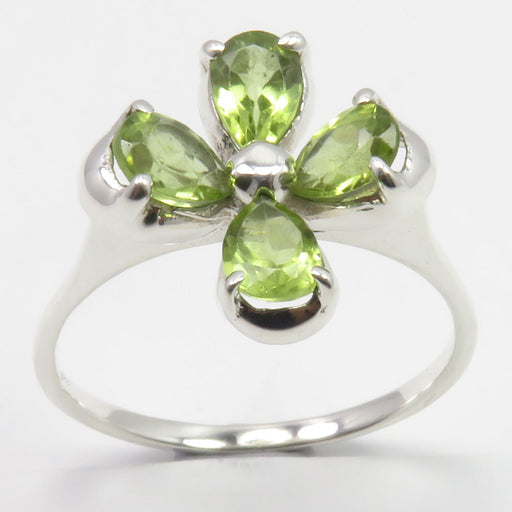 Inel Argint 925 Floare cu Peridot