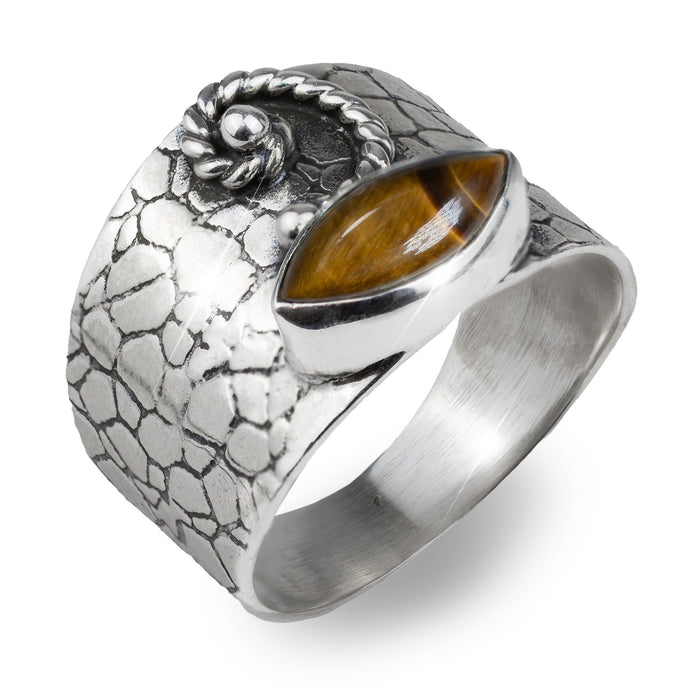 Inel Argint 925 cu Ochi de Tigru Cabochon