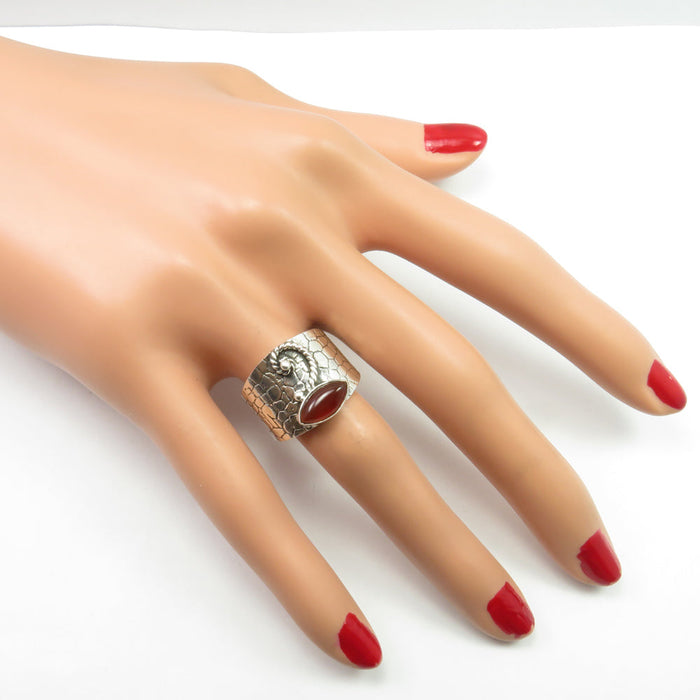 Inel Argint 925 cu Carnelian Cabochon