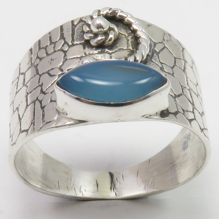 Inel Argint 925 cu Calcedonia Cabochon