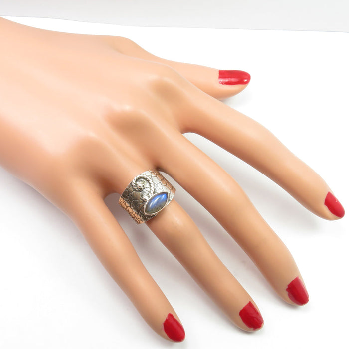 Inel Argint 925 cu Labradorit Cabochon