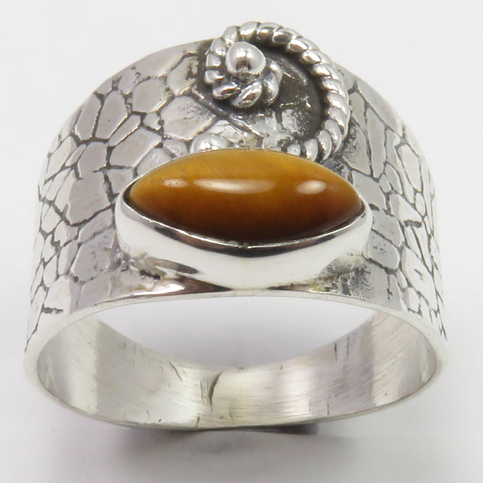 Inel Argint 925 cu Ochi de Tigru Cabochon