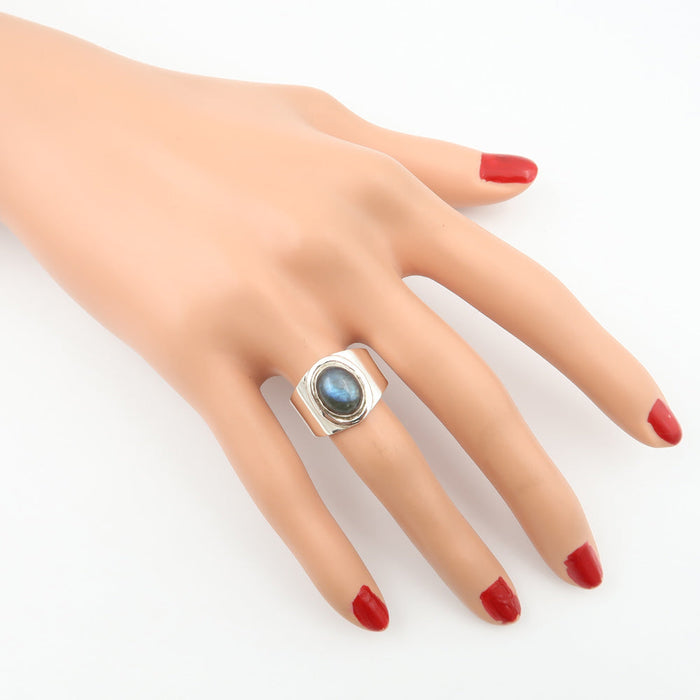 Inel Argint 925 cu Labradorit Cabochon