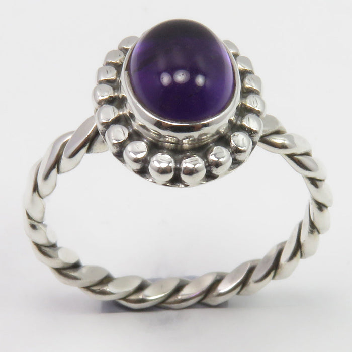 Inel Argint 925 cu Ametist Cabochon