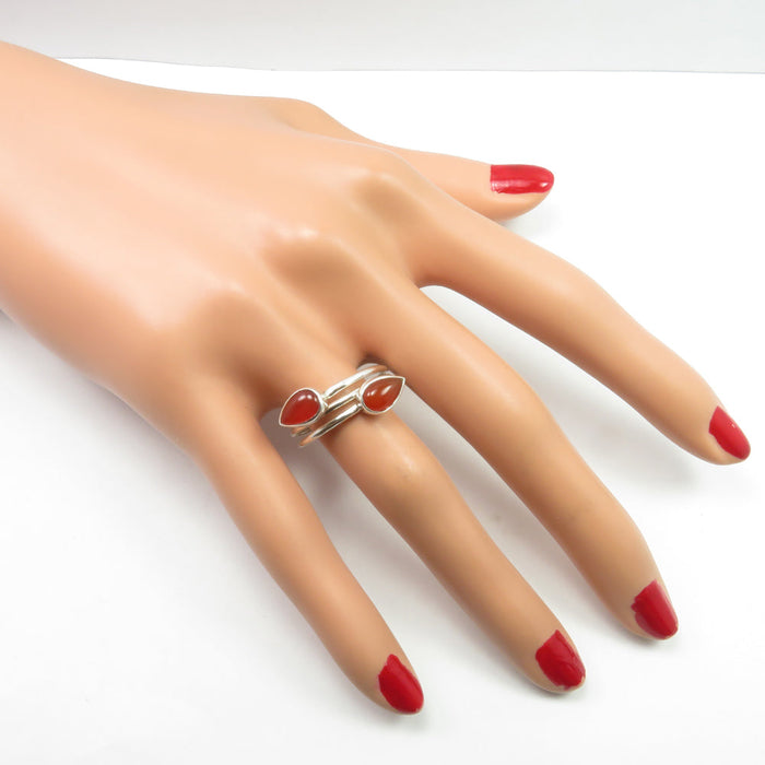 Inel Argint 925 cu Carnelian Cabochon