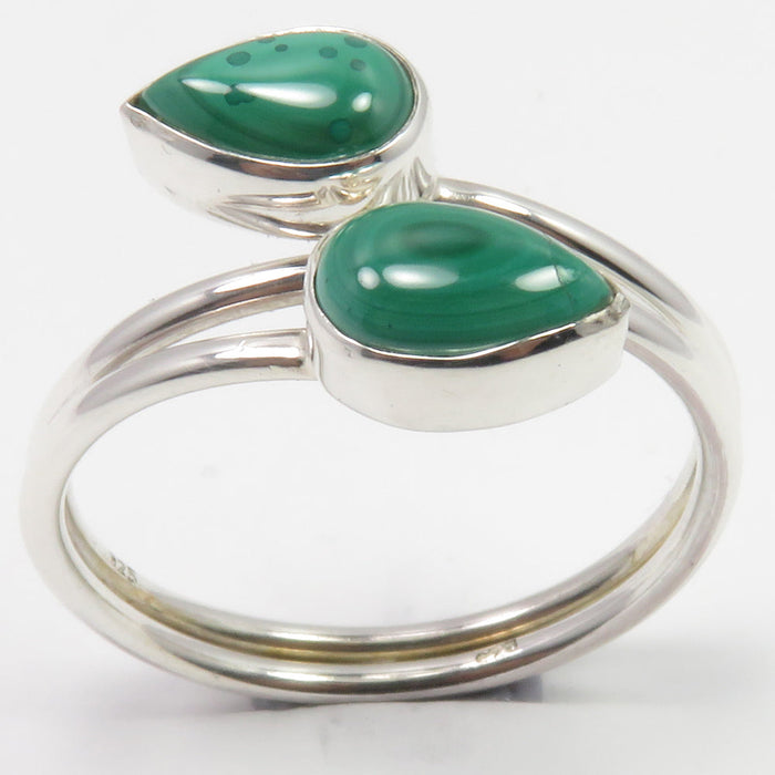 Inel Argint 925 cu Malachit Cabochon