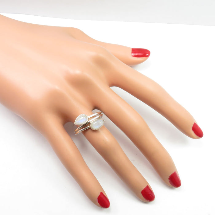 Inel Argint 925 cu Piatra Lunii Cabochon