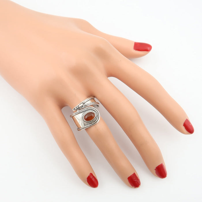 Inel Argint 925 cu Carnelian Cabochon