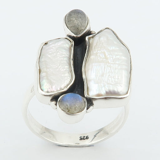 Inel Argint 925 cu Perla si Labradorit