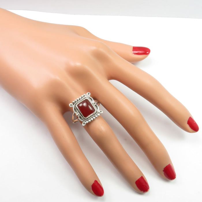 Inel Argint 925 cu Carnelian Cabochon