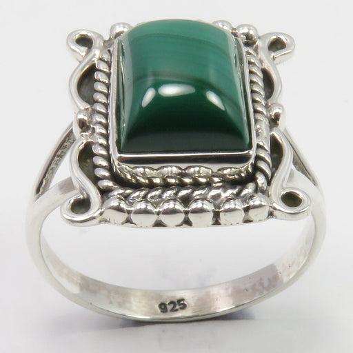 Inel Argint 925 cu Malachit Cabochon