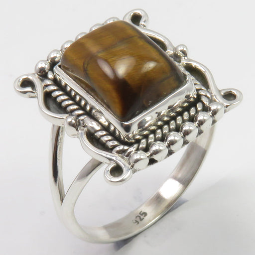 Inel Argint 925 cu Ochi de Tigru Cabochon