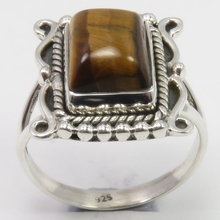 Inel Argint 925 cu Ochi de Tigru Cabochon