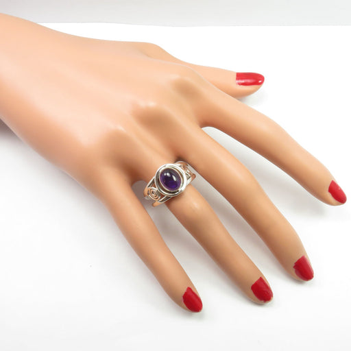 Inel Argint 925 cu Ametist Cabochon