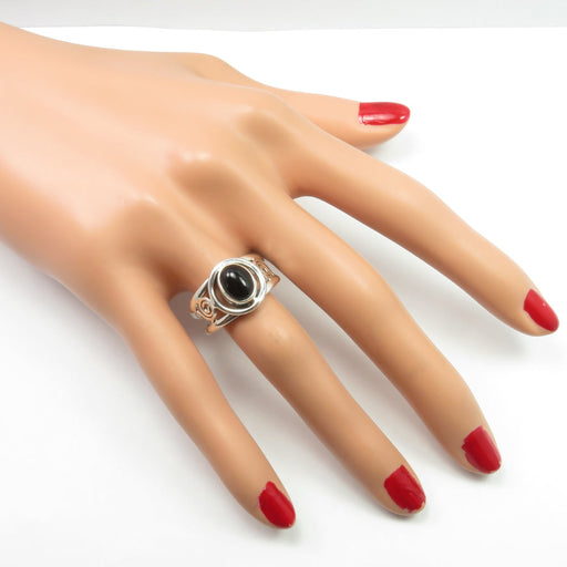 Inel Argint 925 cu Onix Negru Cabochon