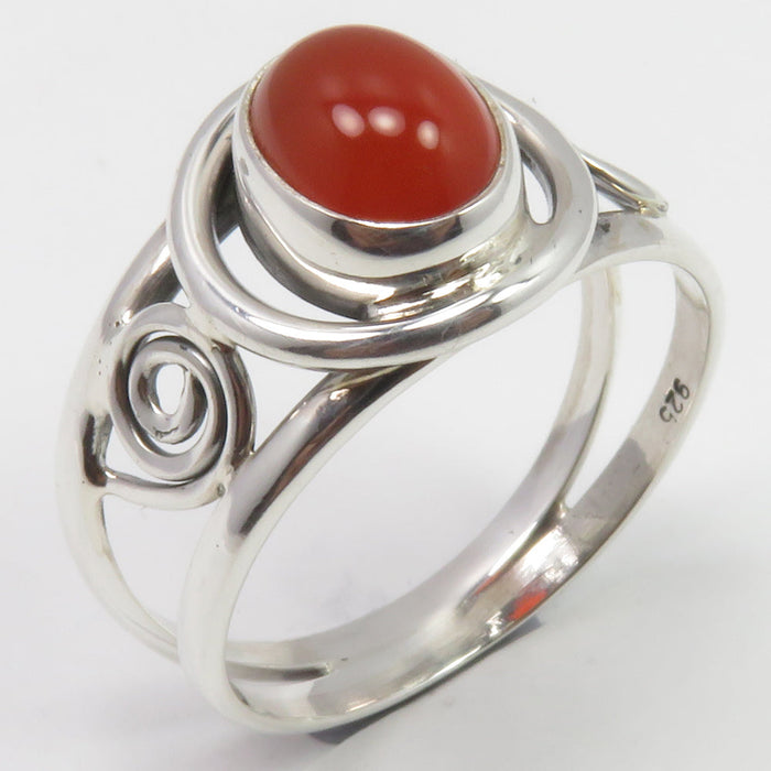 Inel Argint 925 cu Carnelian Cabochon