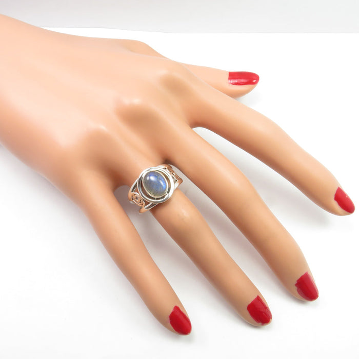 Inel Argint 925 cu Labradorit Cabochon