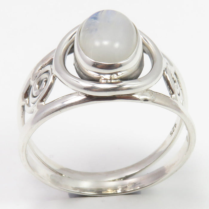 Inel Argint 925 cu Piatra Lunii Cabochon