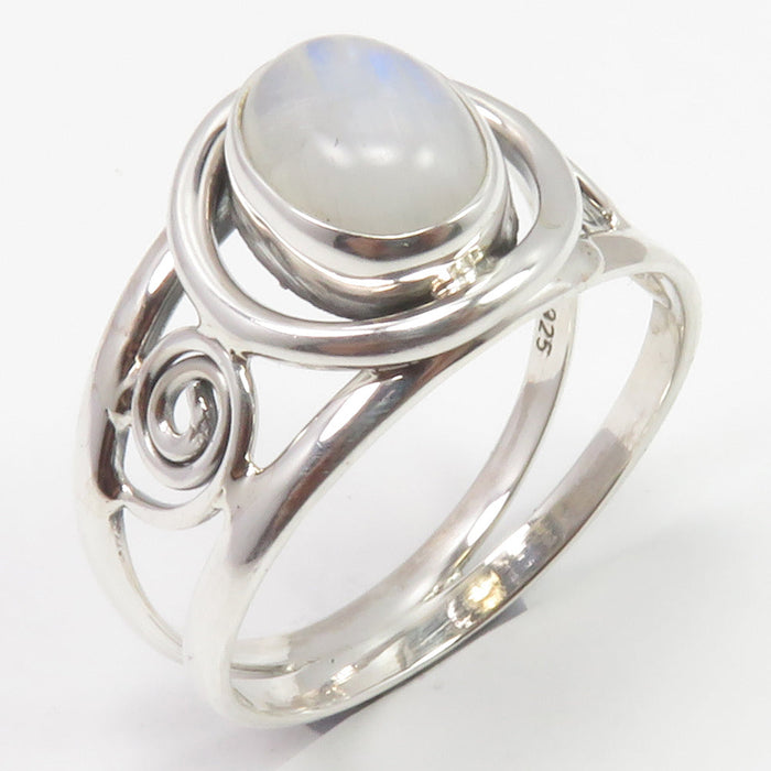 Inel Argint 925 cu Piatra Lunii Cabochon