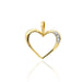 Pandantiv Inima Aur 14K cu Diamant 0.025 ct - Galben