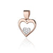 Pandantiv Inima Aur 14k cu Diamante 0.05 ct - Roz