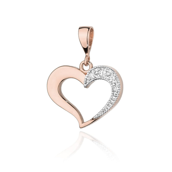 Pandantiv Inima Aur 14K cu Diamante Naturale 0.06 ct