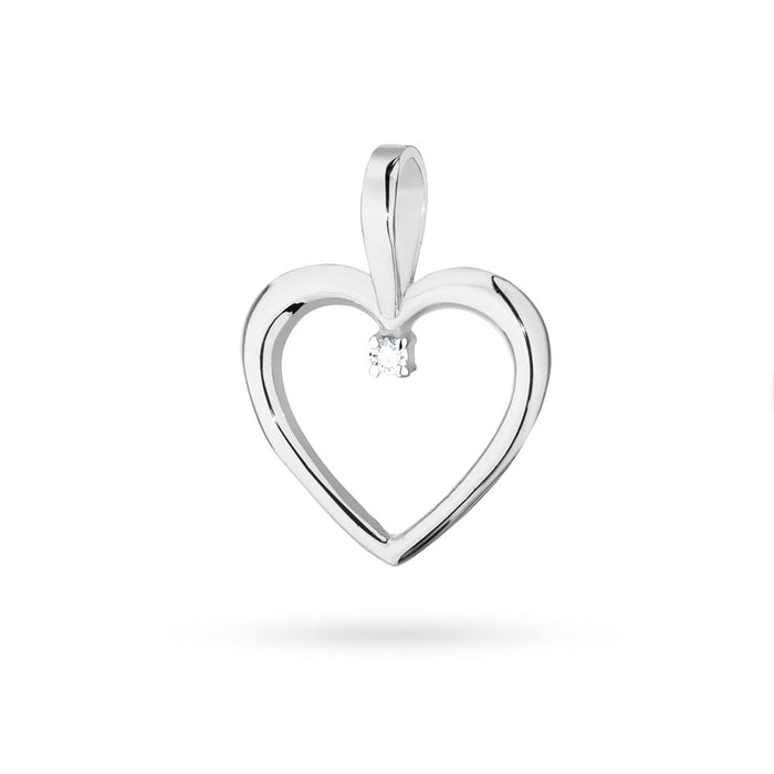 Pandantiv Inima Aur 14k cu Diamant Natural 0.005 ct