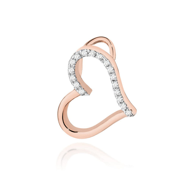 Pandantiv Inima Aur 14k cu Diamante Naturale 0.08 ct