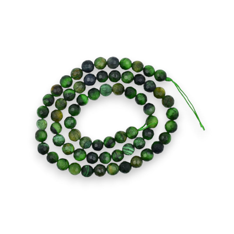 Sirag Ochi de tigru verde sfere fatetate 6mm