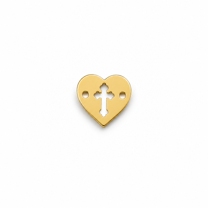 Link Aur 14K Inima cu Cruce