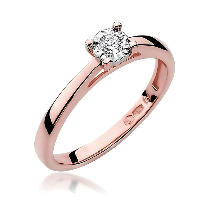 Inel Aur 14K W0007 Diamant Crescut în Laborator 0.08ct