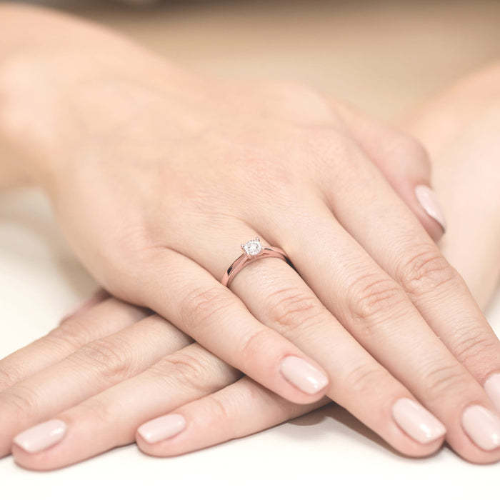 Inel Aur 14K W0007 Diamant Crescut în Laborator 0.08ct