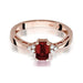 Inel Aur 14k cu Garnet 0.70 ct si Diamante Naturale 0.03 ct