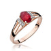 Inel Aur 14K cu Garnet 0.50 ct si Diamante - Roz