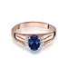 Inel Aur 14K cu Safir 0.70 ct si Diamante Naturale 0.05 ct