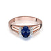 Inel Aur 14K cu Safir 0.70 ct si Diamante Naturale 0.05 ct