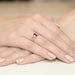 Inel Aur 14K cu Safir 0.70 ct si Diamante Naturale 0.05 ct
