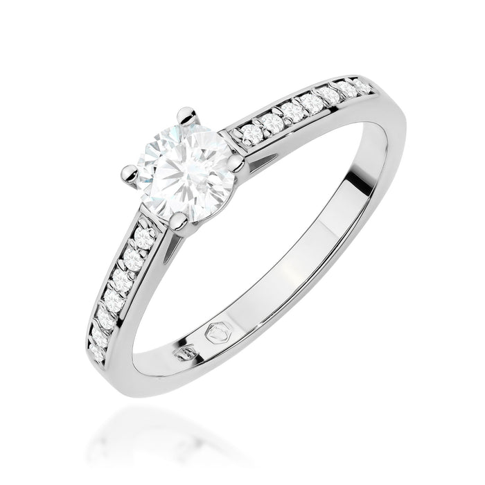 Inel Aur 14K cu Diamante de Laborator 0.62 ct - Alb