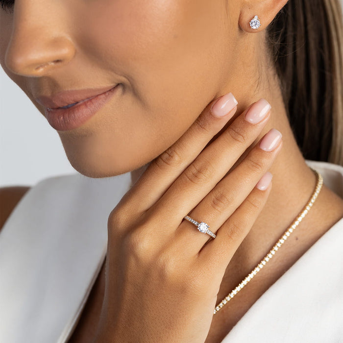 Inel Aur 14K cu Diamante de Laborator 0.62 ct - Galben