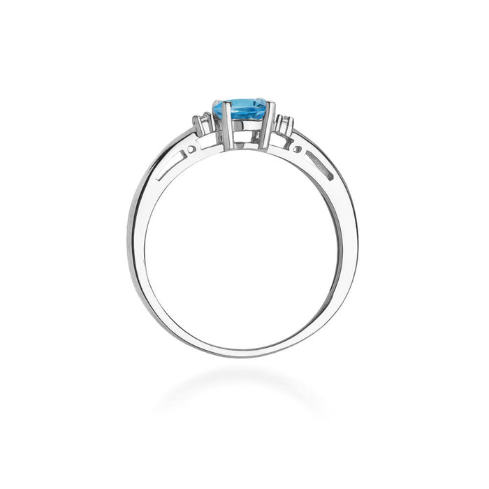 Inel Aur 14K W006 Topaz London Blue 0.50ct
