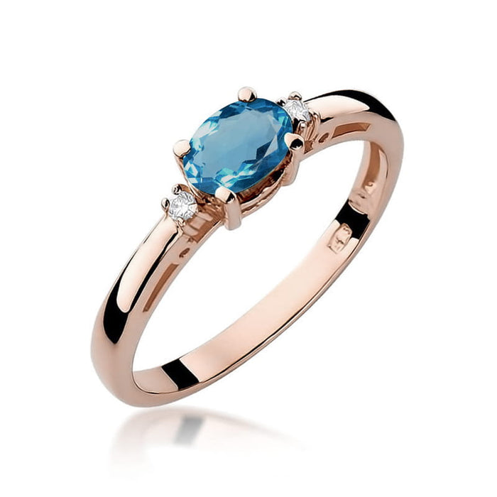 Inel Aur 14K W006 Topaz London Blue 0.50ct