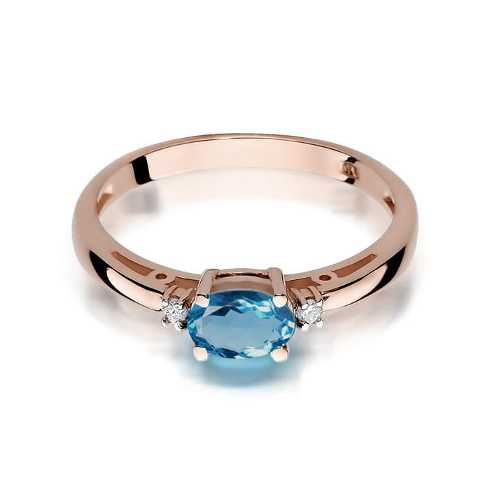 Inel Aur 14K W006 Topaz London Blue 0.50ct