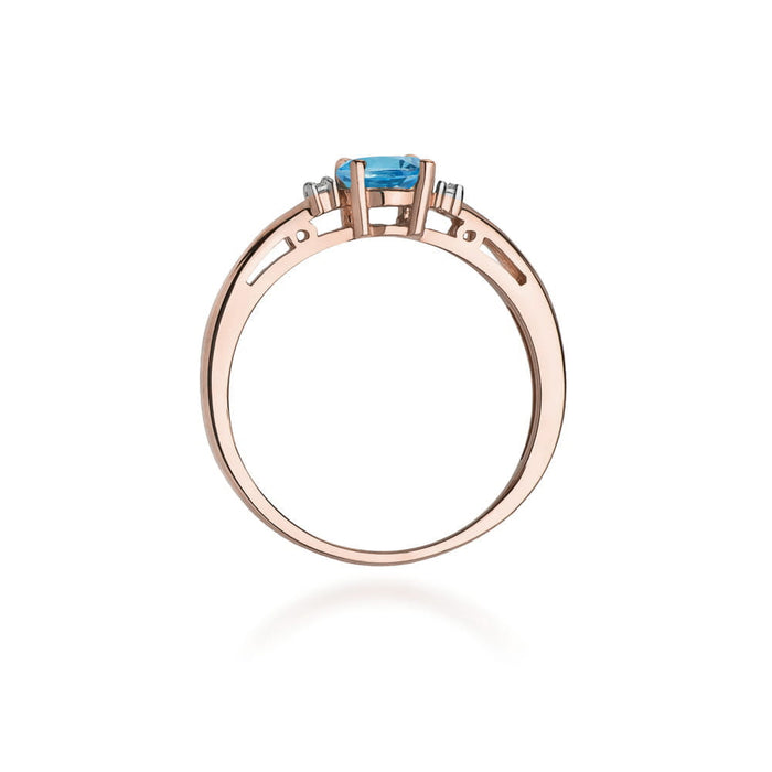 Inel Aur 14K W006 Topaz London Blue 0.50ct