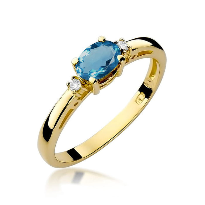 Inel Aur 14K W006 Topaz London Blue 0.50ct