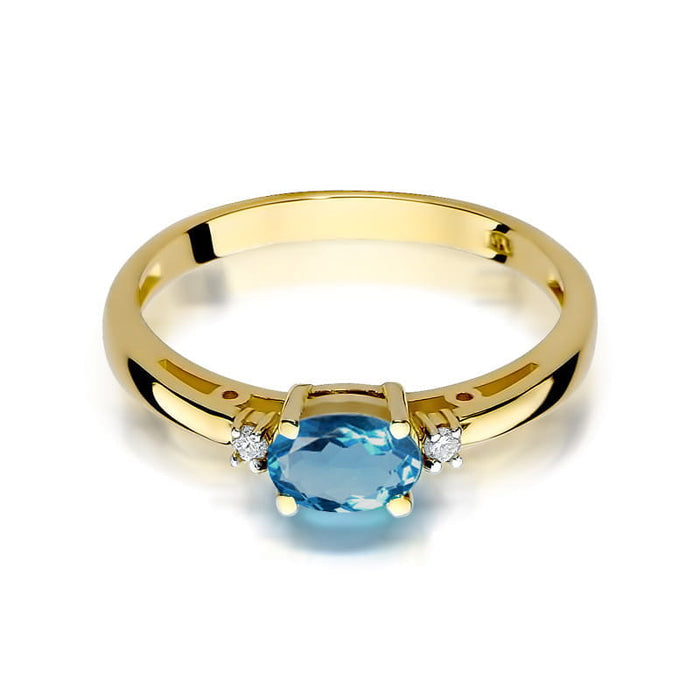 Inel Aur 14K W006 Topaz London Blue 0.50ct