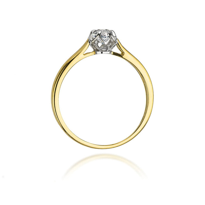 Inel Aur 14K W0062 Diamant Cultivat 0.15ct