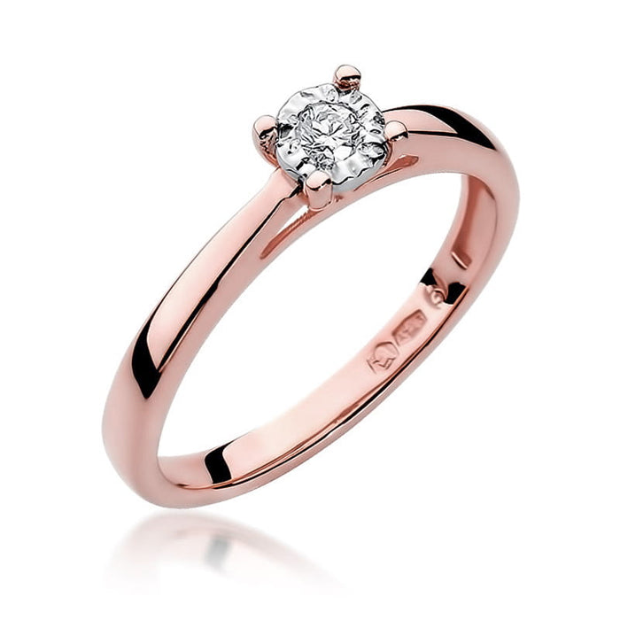 Inel Aur 14k cu Diamant Natural 0.08 ct