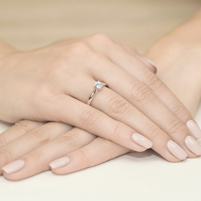 Inel Aur 14K W074 Safir Alb 0.60ct