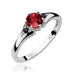 Inel Aur 14k cu Garnet 0.60 ct si Diamante Naturale Negre 0.029 ct
