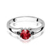 Inel Aur 14k cu Garnet 0.60 ct si Diamante Naturale Negre 0.029 ct